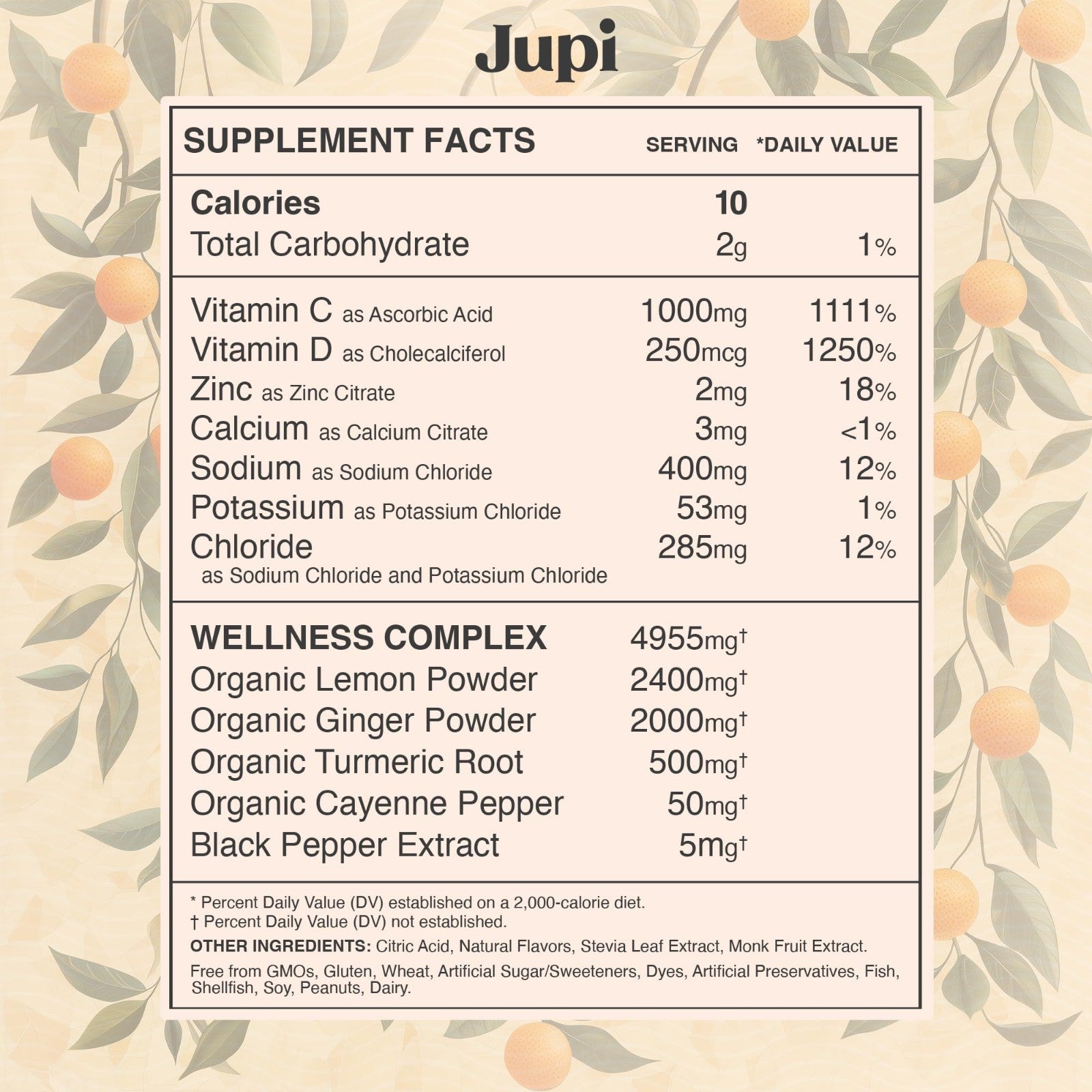 Jupi Hydration & Wellness Powder – Turmeric & Ginger Shots, Vitamin C Supplement