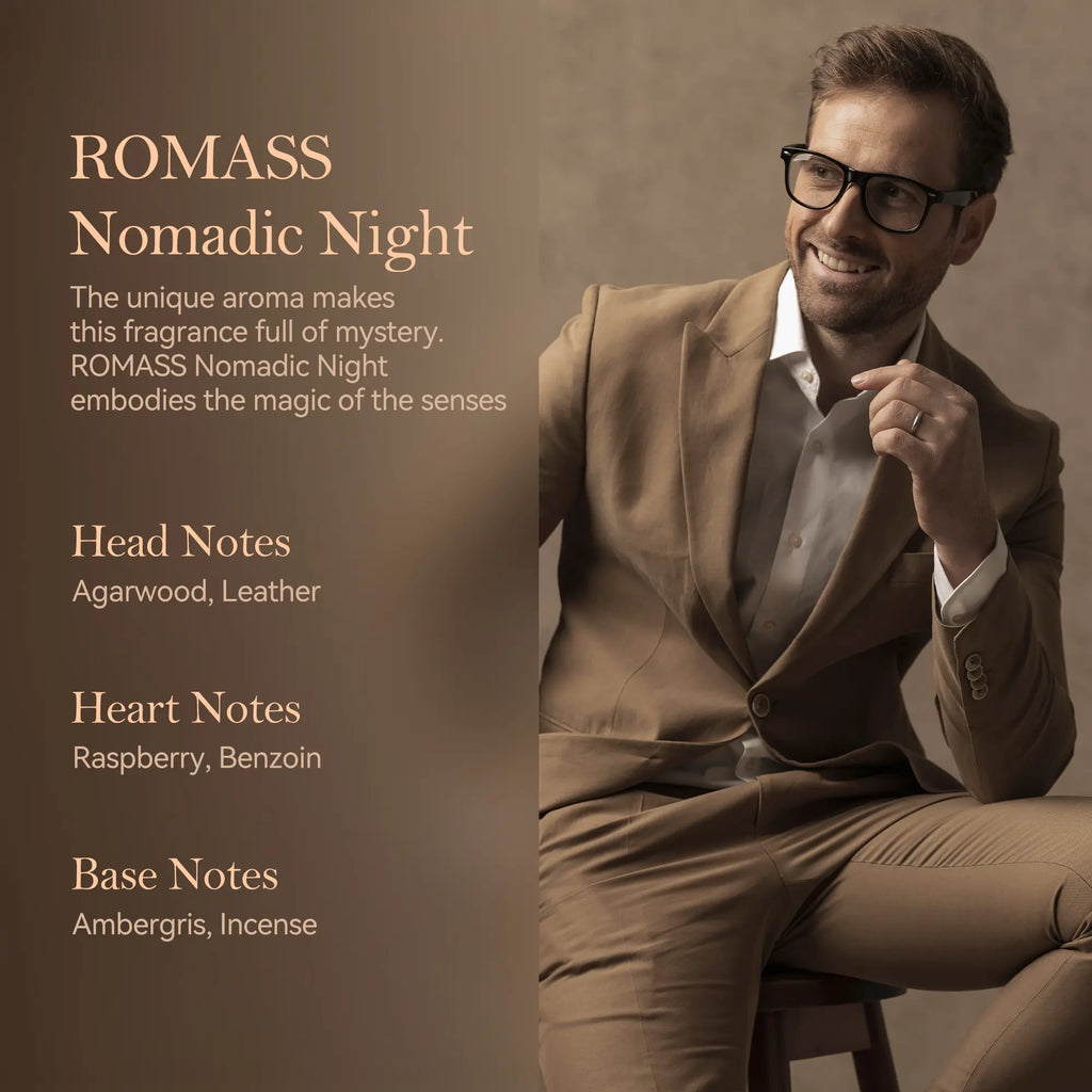 ROMASS Nomadic Night Eau De Parfum Unisex Fragrance I Smoked Oud, Desert Sage & Starry Amber | Long-Lasting & Intense Fragrance | Perfect for All Genders | 3.4Oz/100Ml |Fragrance May Vary Slightly Depending on Personal Body Chemistry #Summervibes Tiktoks