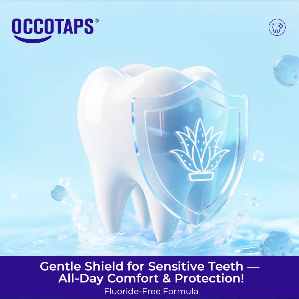 #Summervibes OCCOTAPS Agave Natural Herbal Toothpaste with Blue Agave Extract Brightens Teeth Strengthens Enamel Fluoride-Free Probiotics Mint Niacinamide - Oral