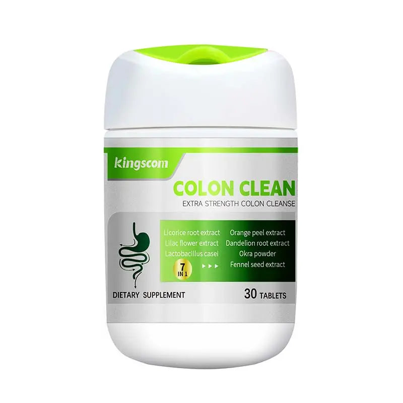Kingscom Advanced Colon Cleanse - Gut Health & Detox Support |Gut and Colon | with Okra Fiber Formula & 60 Billion Probiotic- Support Bloating, Digestion & Immune Support for Men & Women 30 Capsules Healthcare Optimum Fitness