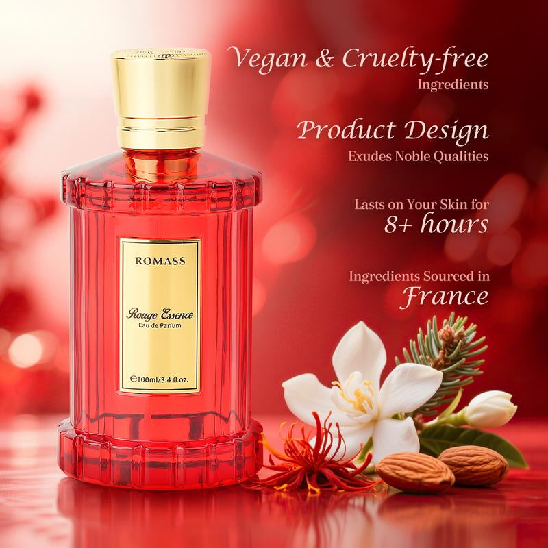 ROMASS Rouge Essence Luxe Perfume - Long-Lasting Fragrance with Vibrant Saffron,