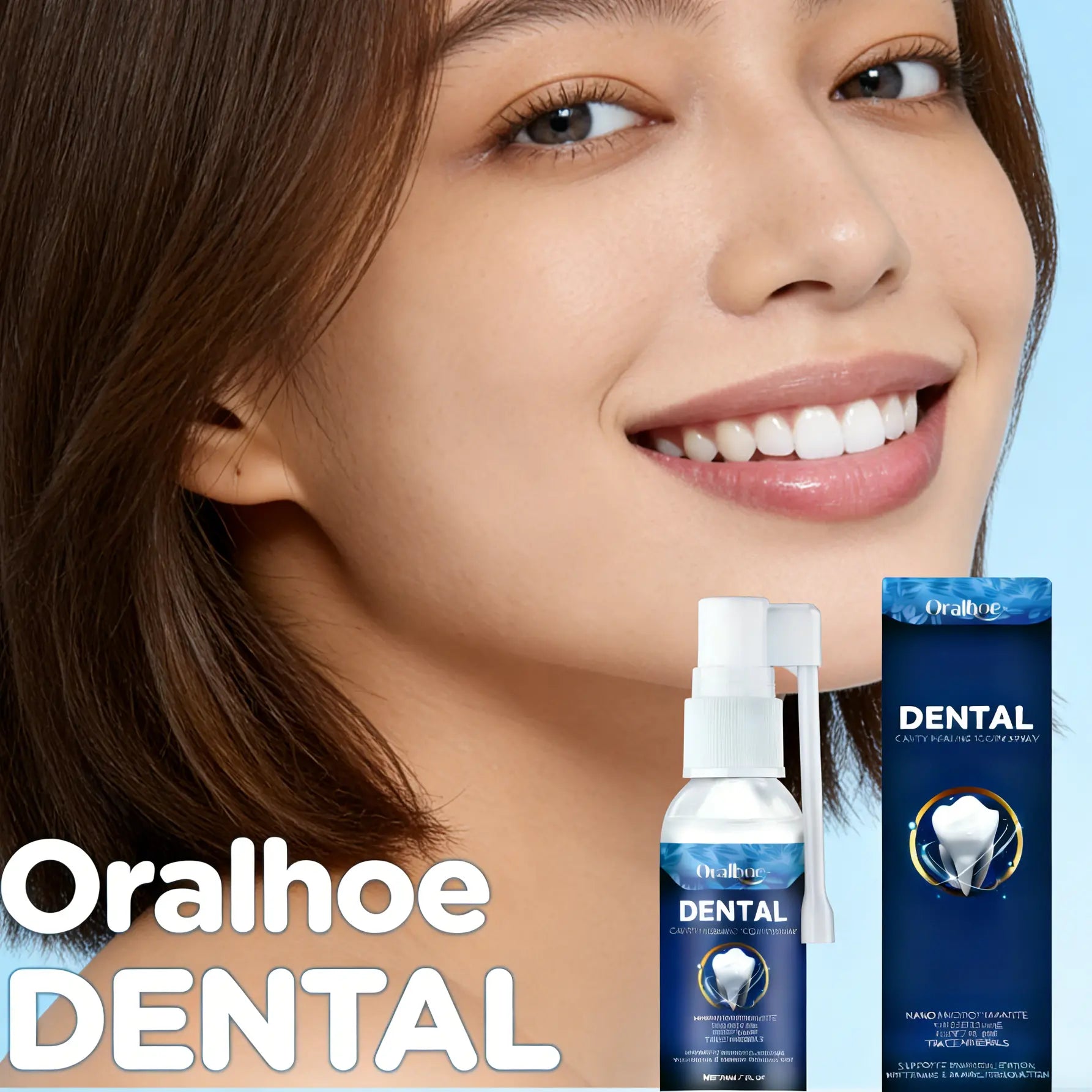 Oralhoe Dental Care Spray with Hydroxyapatite & Colloidal Silver Protects Teeth Reduces Stains and Sensitivity for Natural Cleanliness
