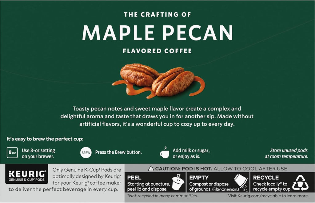Coffee K-Cup Pods, Maple Pecan Flavored Coffee, Naturally Flavored, 100% Arabica