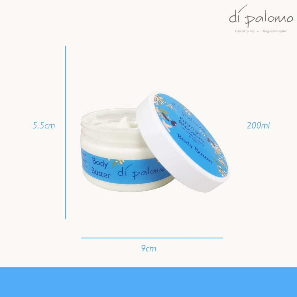 Di Palomo Orange Blossom & Honey Body Shea Butter 200ml | Luxurious Shea Butter Moisturiser & Lotion for Women | Hydrating Skincare & Body Cream