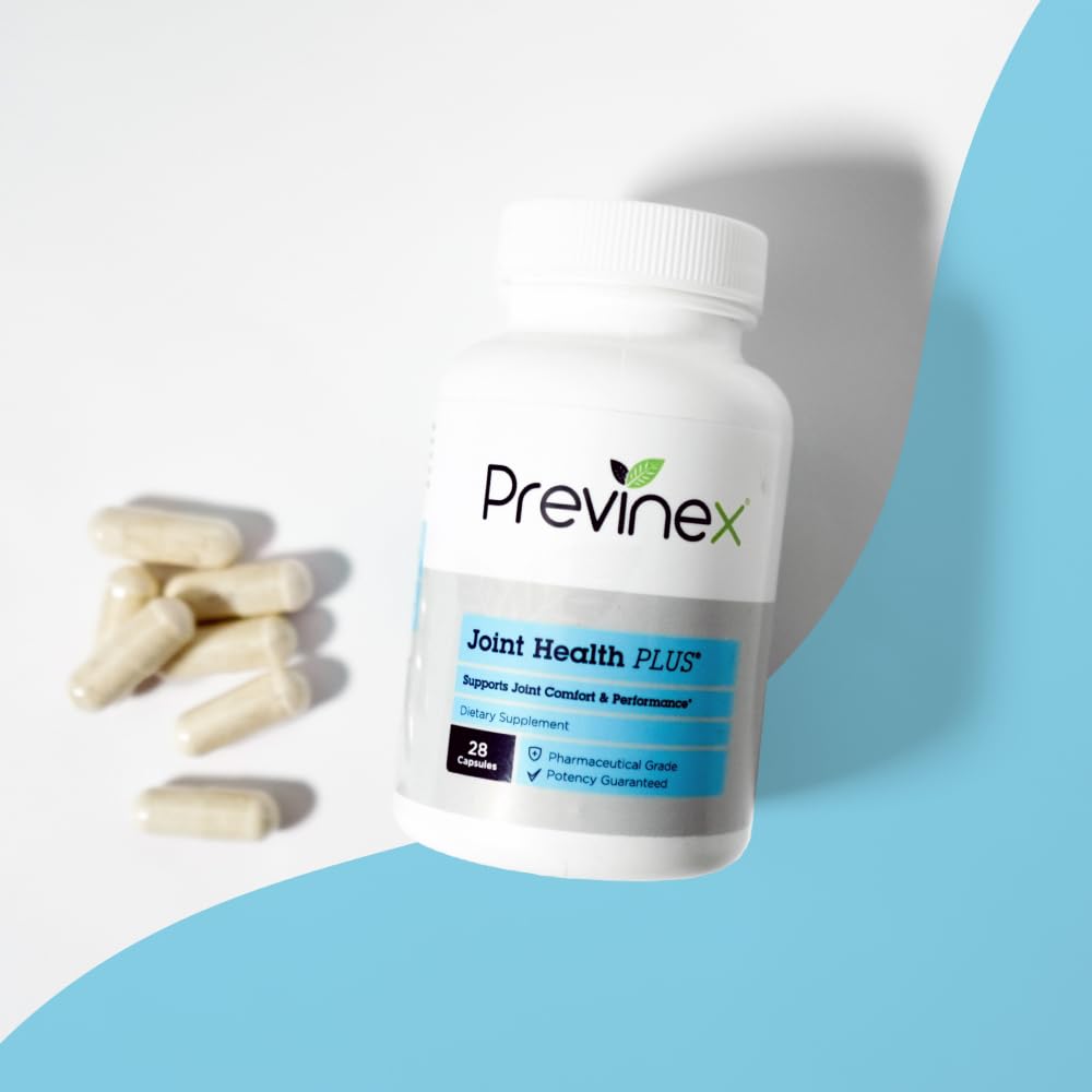 Previnex Joint Support Supplement with Natural Eggshell Membrane, Glucosamine Chondroitin, Collagen, Hyaluronic Acid, and Boswellia for Joint Health, Flexibility, and Mobility - 4-Week Supply