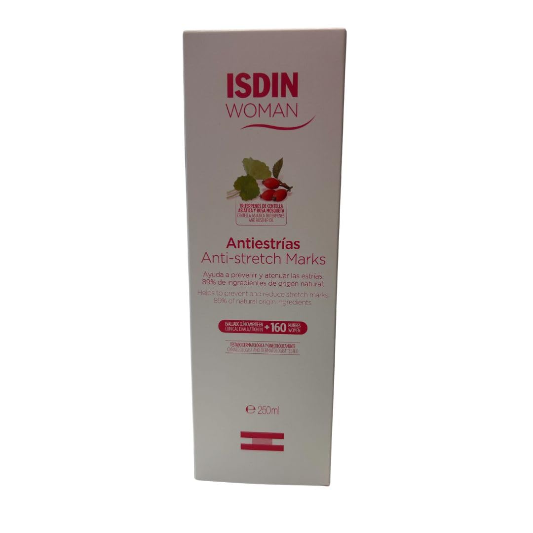 ISDIN WOMAN Anti-stretch marks cream (250ml) | Recommended to help prevent and diminish stretch marks