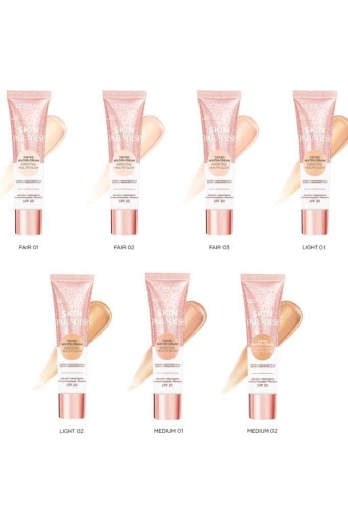 L'Oreal Paris Skin Paradise Tinted Moisturiser, Up to 24h hydration, SPF20, 02 Fair, 0.039 kg