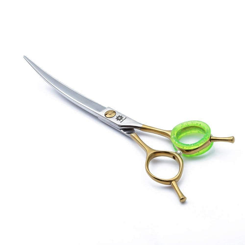 7 inch Barber Scissors Shear Curved - Hair Cutting Scissors Two-way Bent Blade Scissor Japanese 440C Steel - Hair Stylists Shears with Twin Tail