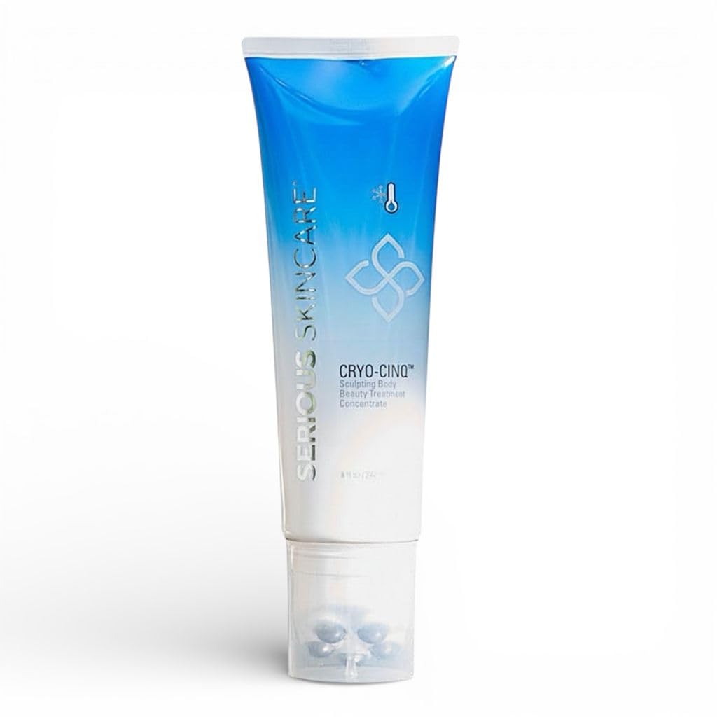 Serious Skincare Cryo-Cinq Firming Body Cream for Firmer, Smoother Arms & Legs, Helps Control Crepe & Cellulite, Skin Tightening for Stretch Marks, Cold Sculpt Lift Slimexir Body Moisturizer, 8 oz
