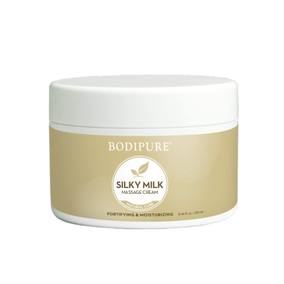 BODIPURE Silky Milk Massage Cream - Ultra Hydrating, and Protein Rich Formula - Perfect for Professional Muscle, and Joint Massage, 8.46 Ounce