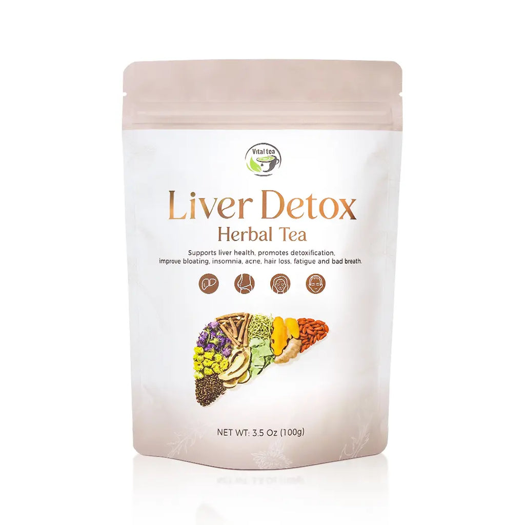 Liver Support with Milk Thistle Goji Berry Chrysanthemum - Cleanse Liver and Eyes | Organic, Natural Herbal Tea Loose Leaf (100G) Beverage | Itree · Vital-Tea