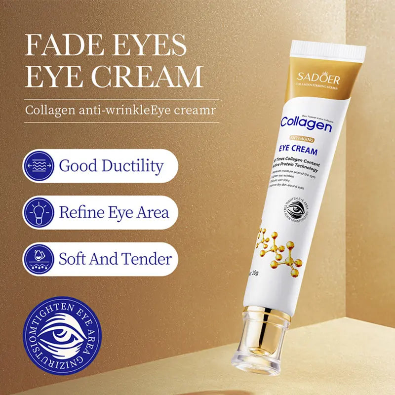 Instant Eye Bag Removal Cream Collagen Anti-Wrinkle Fade Fine Lines Firming Skin anti Dark Circle Puffiness Brighten Eye Care