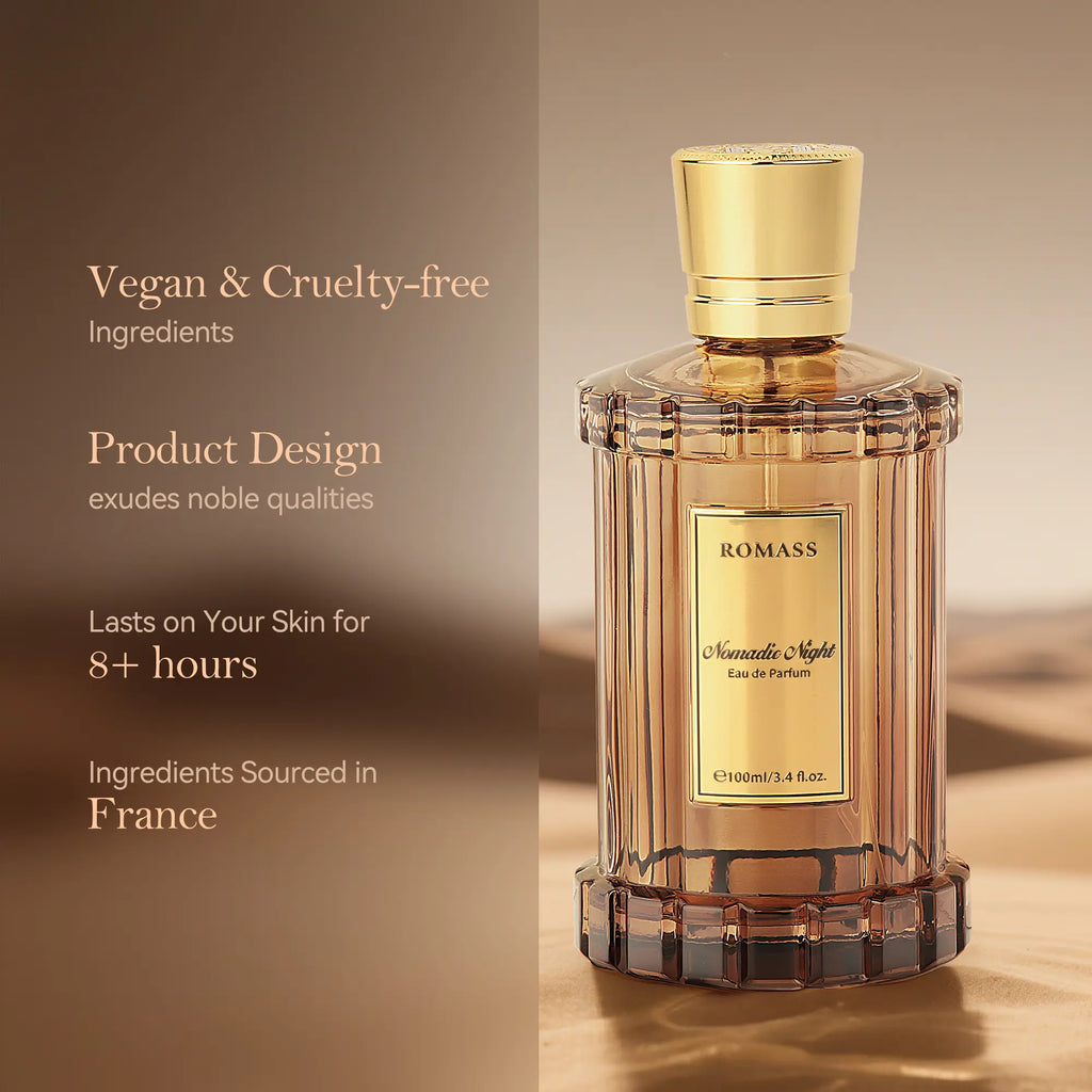ROMASS Nomadic Night Eau De Parfum Unisex Fragrance I Smoked Oud, Desert Sage & Starry Amber | Long-Lasting & Intense Fragrance | Perfect for All Genders | 3.4Oz/100Ml |Fragrance May Vary Slightly Depending on Personal Body Chemistry #Summervibes Tiktoks