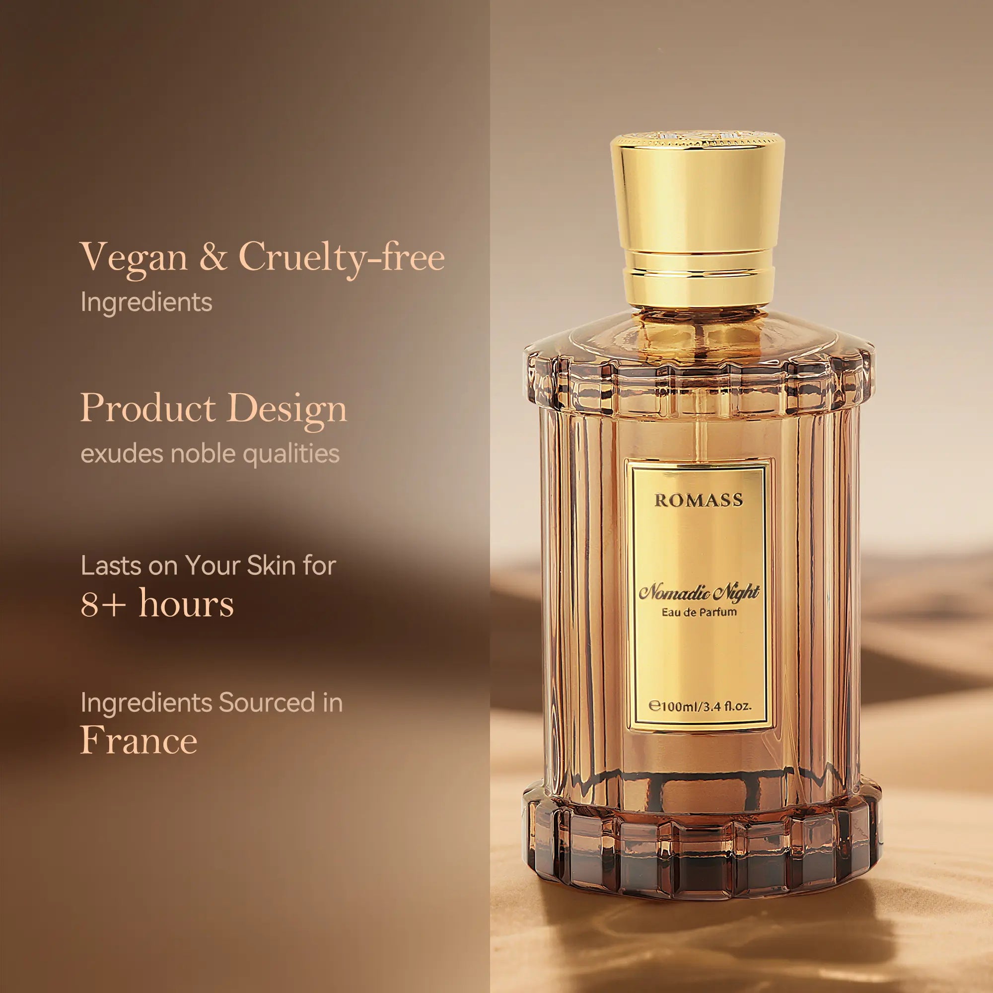 ROMASS Nomadic Night Eau De Parfum Unisex Fragrance I Smoked Oud, Desert Sage & Starry Amber | Long-Lasting & Intense Fragrance | Perfect for All Genders | 3.4Oz/100Ml |Fragrance May Vary Slightly Depending on Personal Body Chemistry #Summervibes Tiktoks