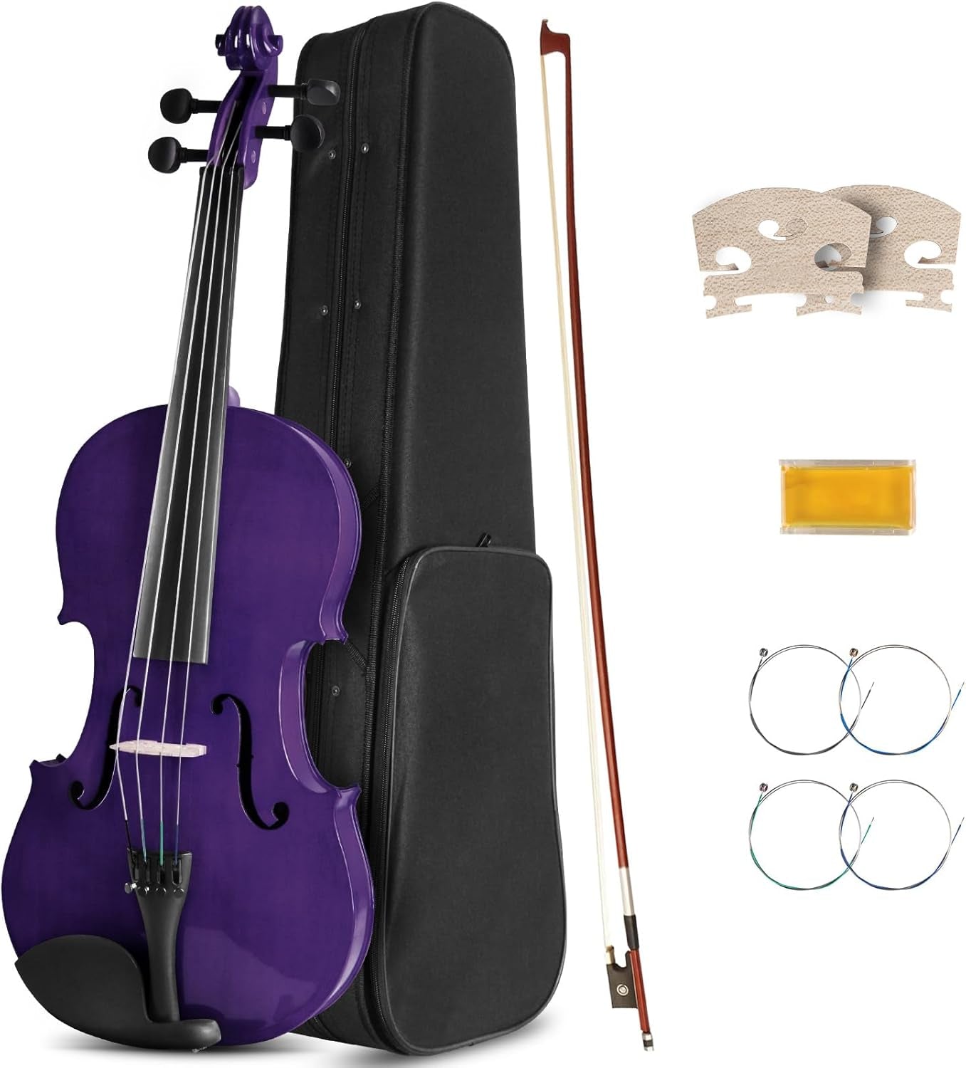 16 Inch Acoustic Viola Set, Beginner Handmade Varnish Solid Wood Viola for Adult