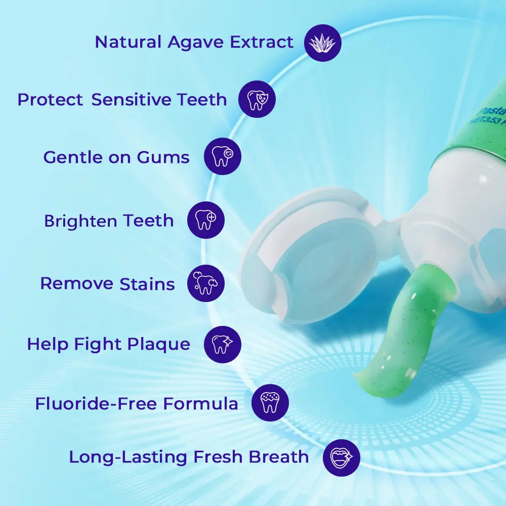 #Summervibes OCCOTAPS Agave Natural Herbal Toothpaste with Blue Agave Extract Brightens Teeth Strengthens Enamel Fluoride-Free Probiotics Mint Niacinamide - Oral