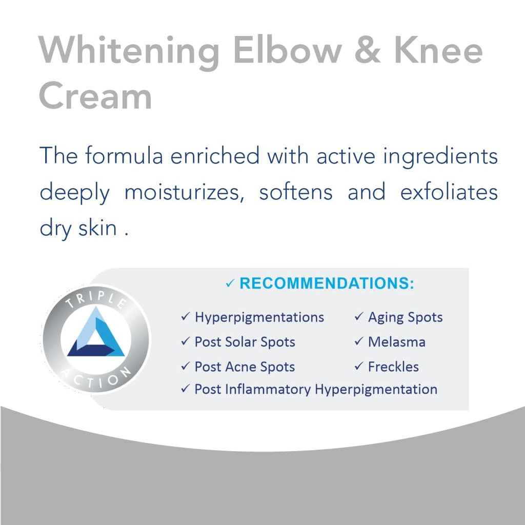 Novaclear Whitening Elbow & Knee Cream – Urea, Glycolic Acid & Alpha Arbutin – Exfoliating, Moisturizing & Brightening Cream for Dry, Dark Elbows, Knees, Hands & Heels – 50 ML