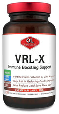 Olympian Labs VRL-X Advanced Immune Support, Vitamin C, Zinc & Lysine, May Aid in Cold Sore Relief, 120 Capsules