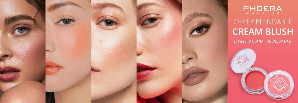 PHOERA Makeup Face Cheek Blush Cream Matte Blusher Super blend-able Sweat-Resistant Pressed Foundation Non_Greasy Palette (107 GRAPE)