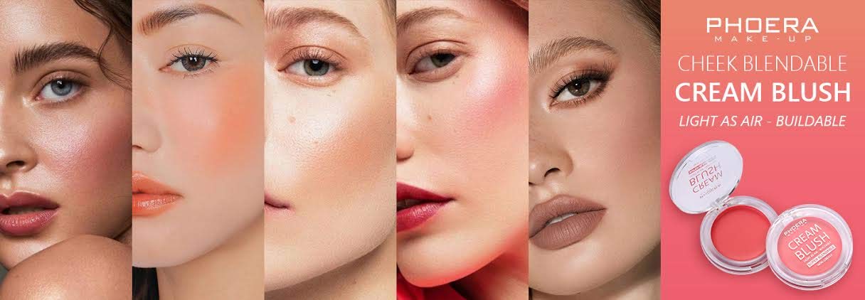 PHOERA Makeup Face Cheek Blush Cream Matte Blusher Super blend-able Sweat-Resistant Pressed Foundation Non_Greasy Palette (107 GRAPE)