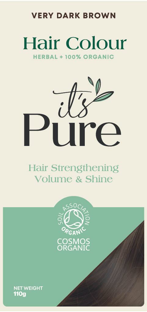 It's Pure Organic Herbal Hair Dye in Very Dark Brown 110g