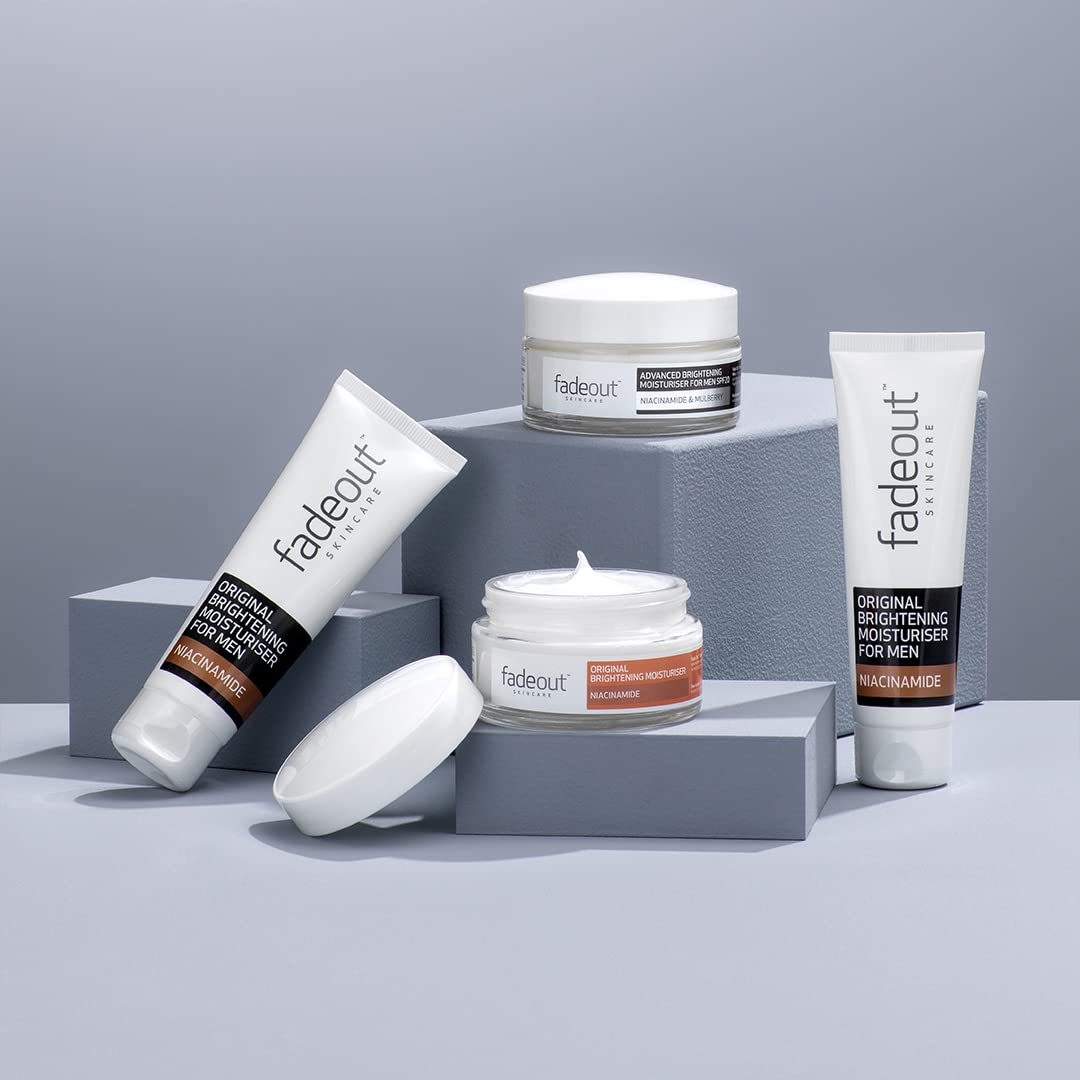 Fade Out Original Brightening Day Moisturiser with Niacinamide Unisex Exfoliating Daily Moisturiser For Dark Spots, Dark Circles and Blemishes 3 x 50ml