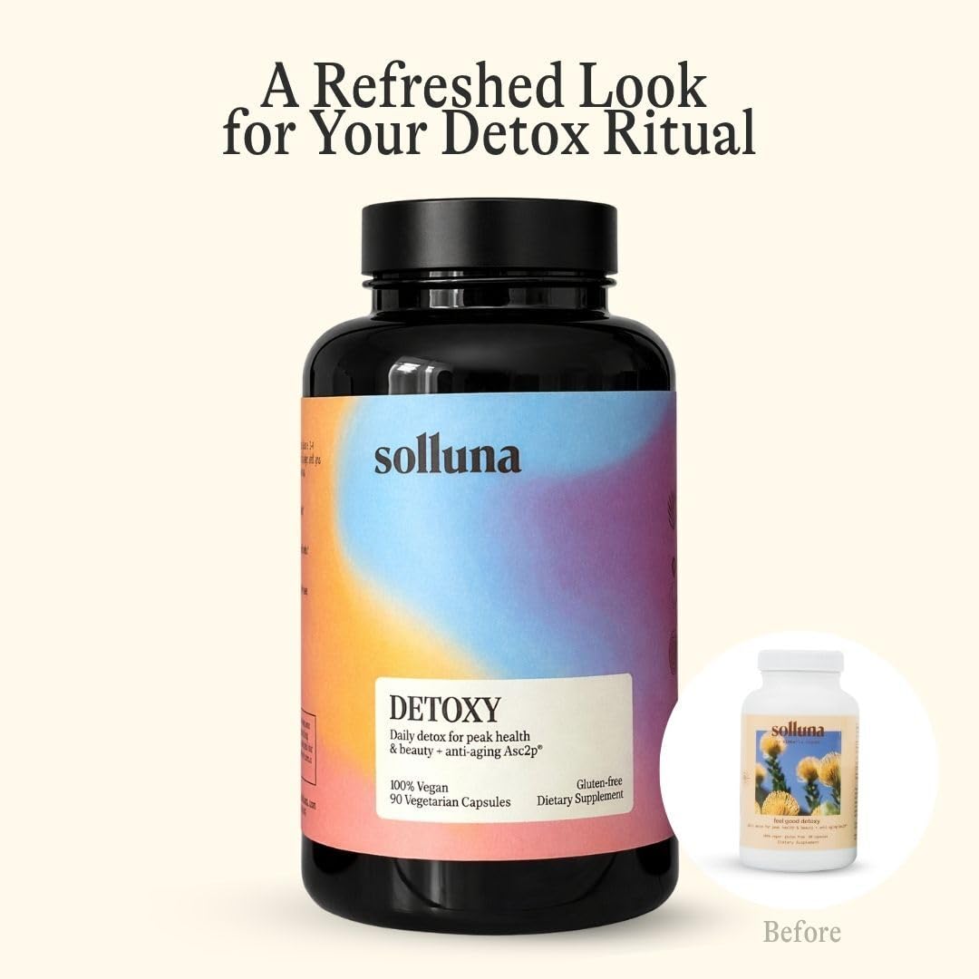 Detoxy by Solluna — Oxygenated Magnesium Oxide Colon Cleanse with Asc2P — Natural, Non-Laxative Detox for Bloating & Digestive Health — Kimberly Snyder (90CT) Vegan & Non-GMO