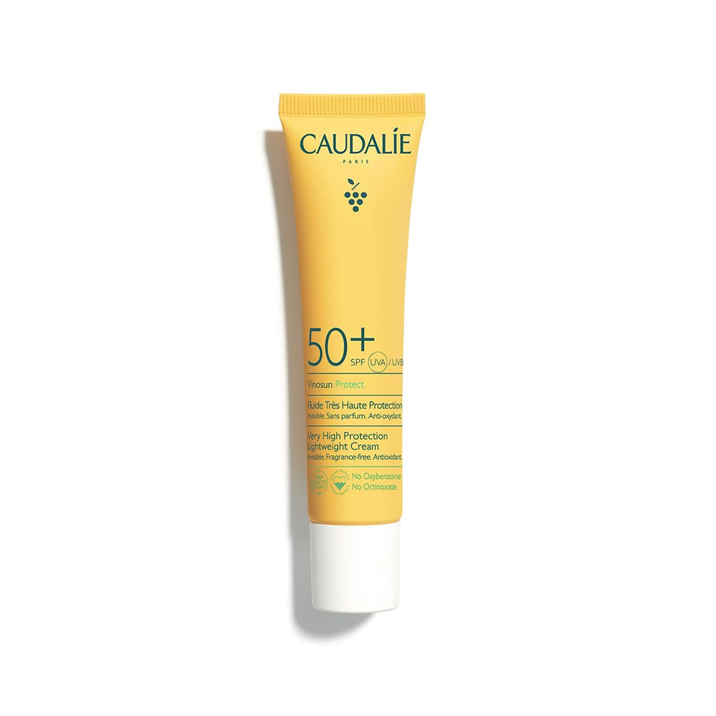 Caudalie Vinosun SPF50+ Makeup Primer & Face Sunscreen, Very High Protection Lightweight Cream for Daily Wear, Fragrance-Free for Sensitive Skin, Vegan, 40ml
