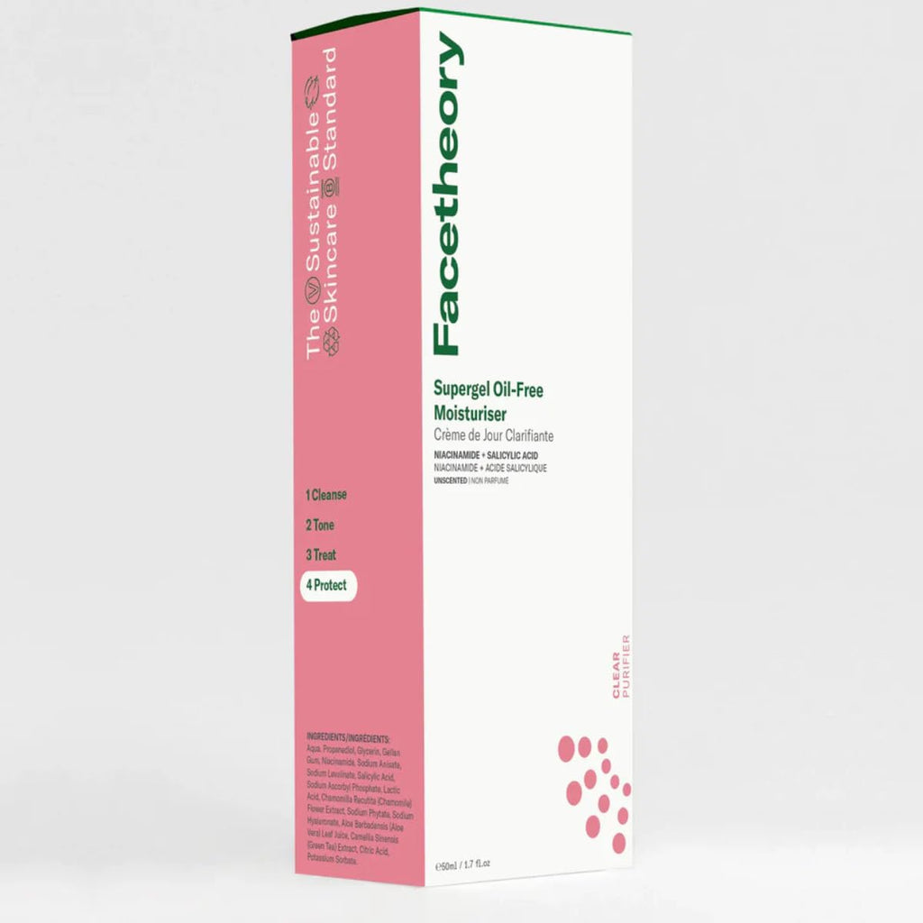 facetheory Supergel+ Oil-Free Moisturiser with niacinamide and prebiotics