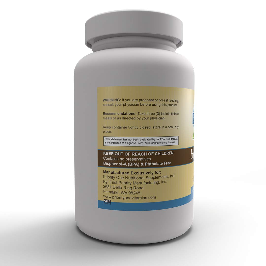 Priority One Vitamins Hypo Gest 120 Tablets - Mega Clinical dose of a Two Phase Formula that Provides enzymes to Maintain Healthy Digestion and intestinal Enzyme Activity.*