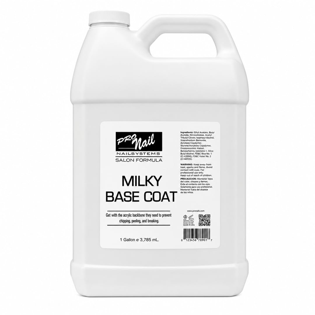 PRONAIL Nail Polish Base Coat – Non-UV Fast-Dry Formula for Long-Lasting Manicures | Protects Against Staining, Ridges & Chipping | Cruelty-Free, Paraben-Free | Made in USA | 128 oz Gallon