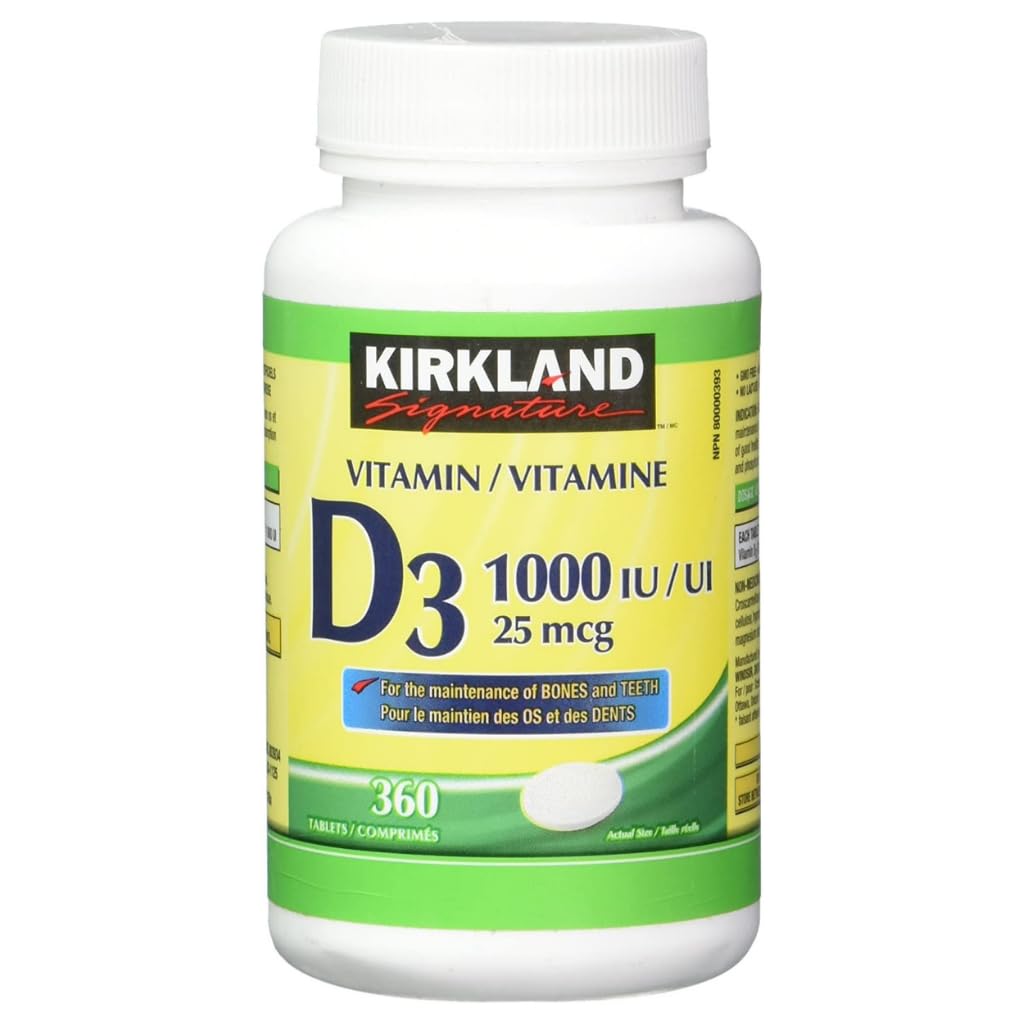 (Twin Pack) 2 x Kirkland Signature Vitamin D3 1000IU/25mcg, 360 tablets