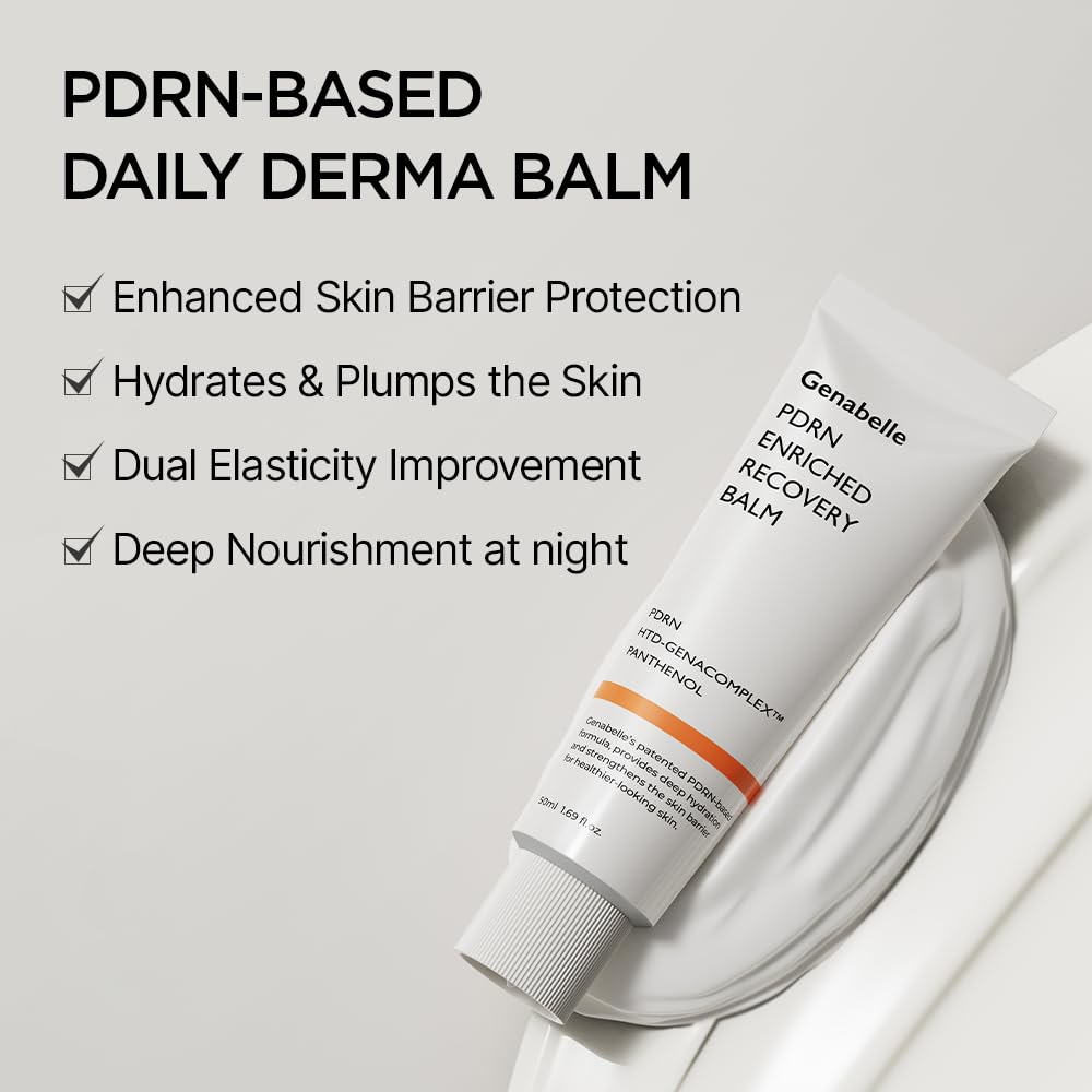 Genabelle PDRN Enriched Recovery Balm –5,000 ppm PDRN & 10,000 ppm Panthenol Soothing Repair Cream for Sensitive Skin, Hydration & Barrier Strengthening, Glass Skin, Korean Skincare-50ml (1.69 fl.oz)