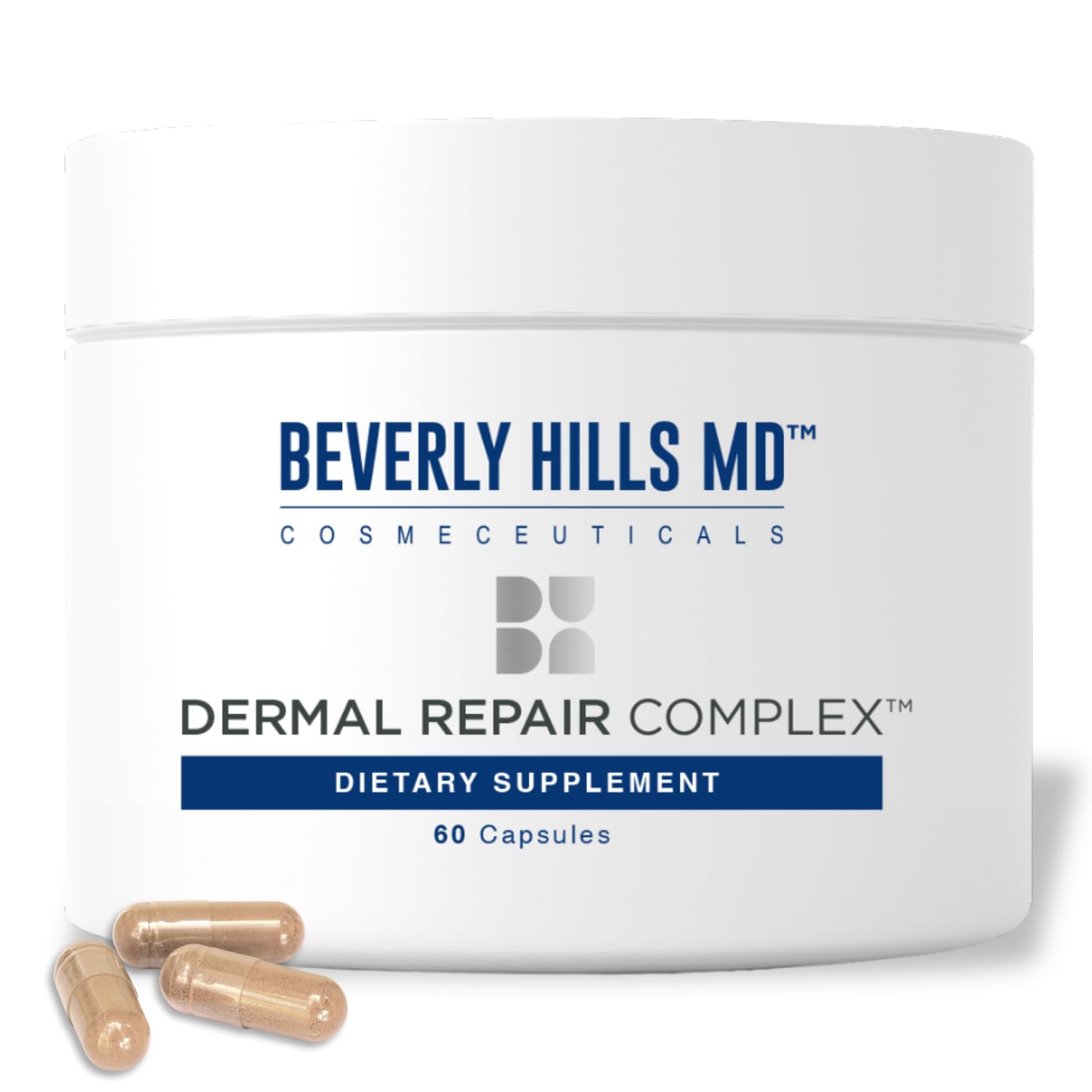 Beverly Hills MD Dermal Repair Anti-Aging Supplement - Hyaluronic Acid, Collagen, Vitamins for Smooth, Plump Skin