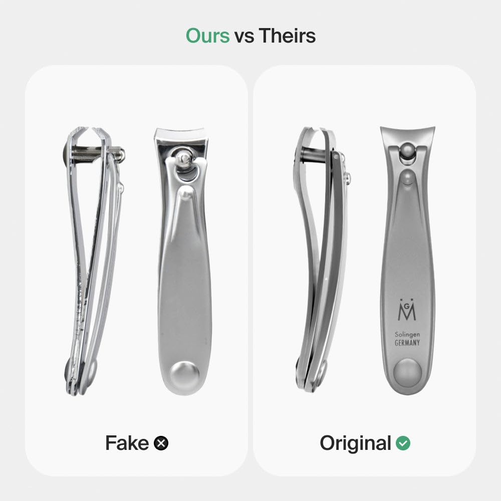GERMANIKURE Professional Small Nail Clipper (6 cm) - FINOX Surgical Stainless Steel Manicure and Pedicure Tools in Leather Case- Ethically Made in Solingen Germany - 4711 - Travel Size Nail Care