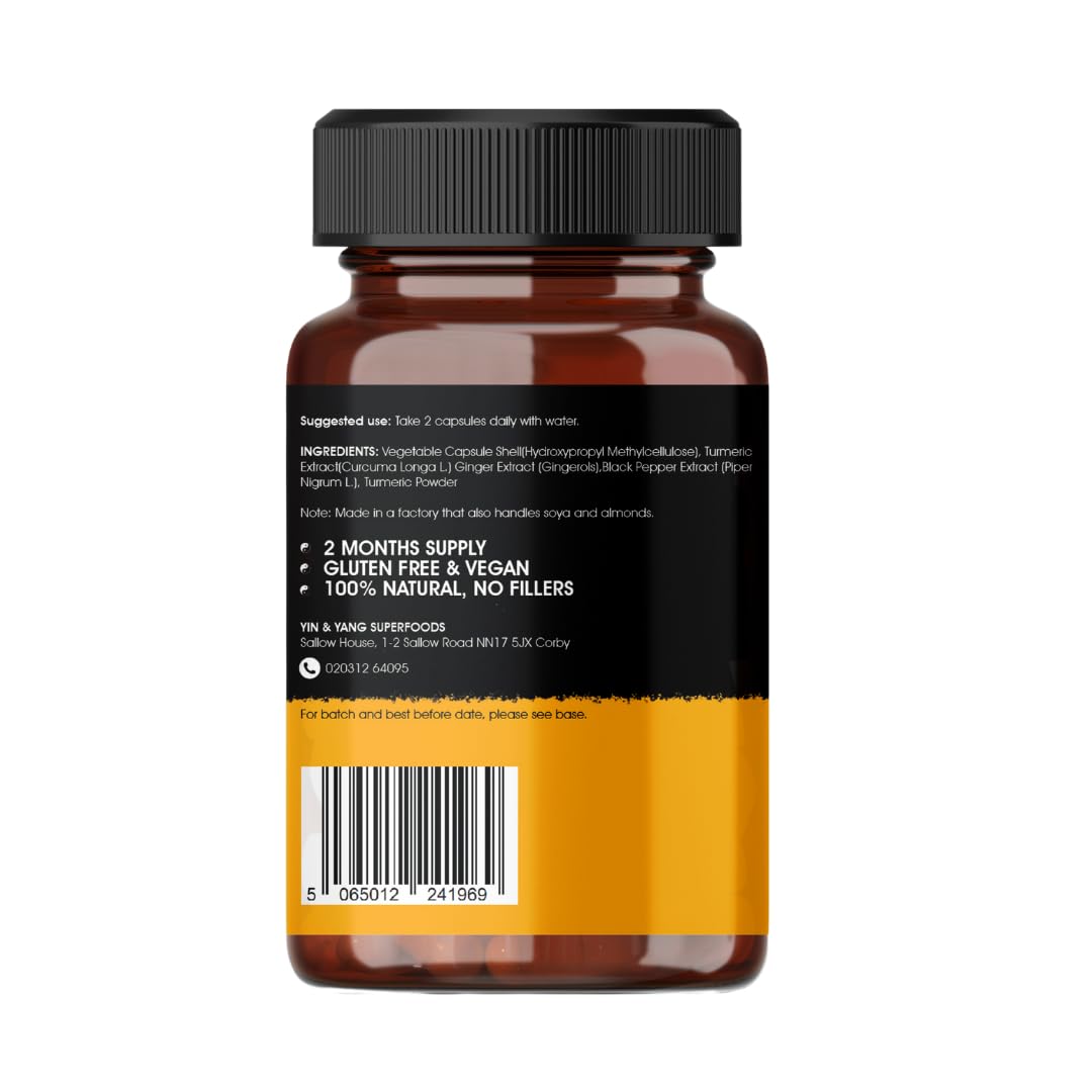 Turmeric Capsules 2000mg | Ginger & Black Pepper | Joint Support