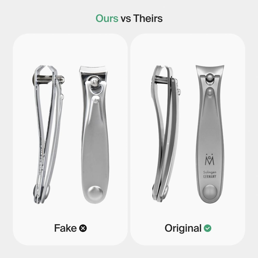 GERMANIKURE Nail Clippers Set in Green Leather Case – Ethically Made in Solingen Germany, FINOX Stainless Steel Tools – Professional Quality Manicure & Pedicure Kit