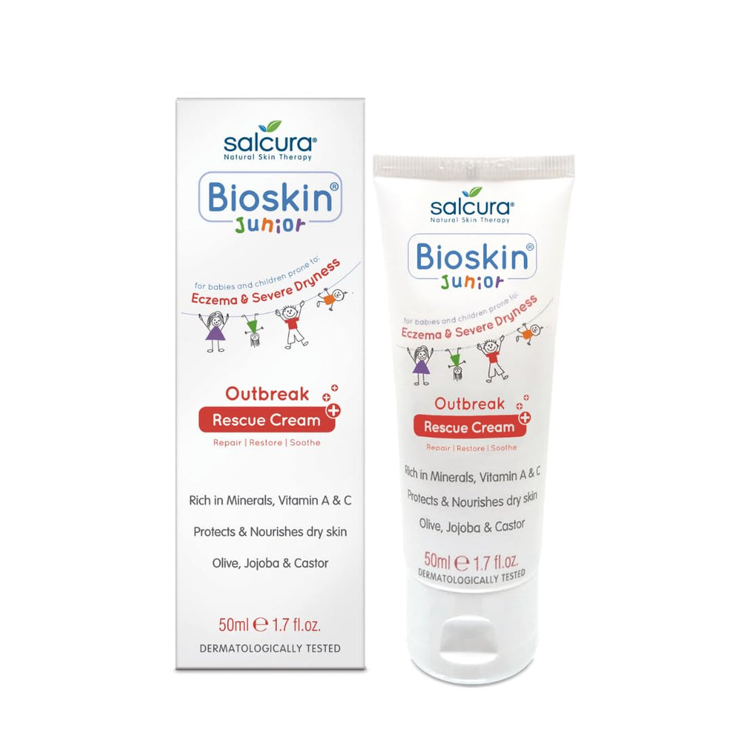 Salcura Natural Skin Therapy, Bioskin Junior Outbreak Rescue Cream, Packed With Natural Ingredients, Soothes Irritation, Nourish & Sooth Dryness & Flakiness, Supports The Skin Back To Health 50ml