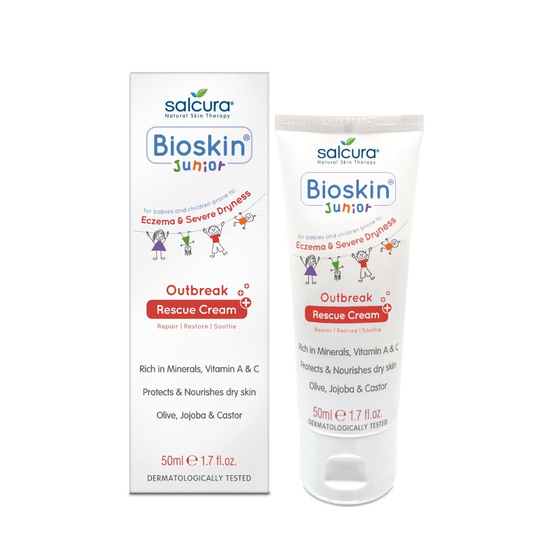 Salcura Natural Skin Therapy, Bioskin Junior Outbreak Rescue Cream, Packed With Natural Ingredients, Soothes Irritation, Nourish & Sooth Dryness & Flakiness, Supports The Skin Back To Health 50ml