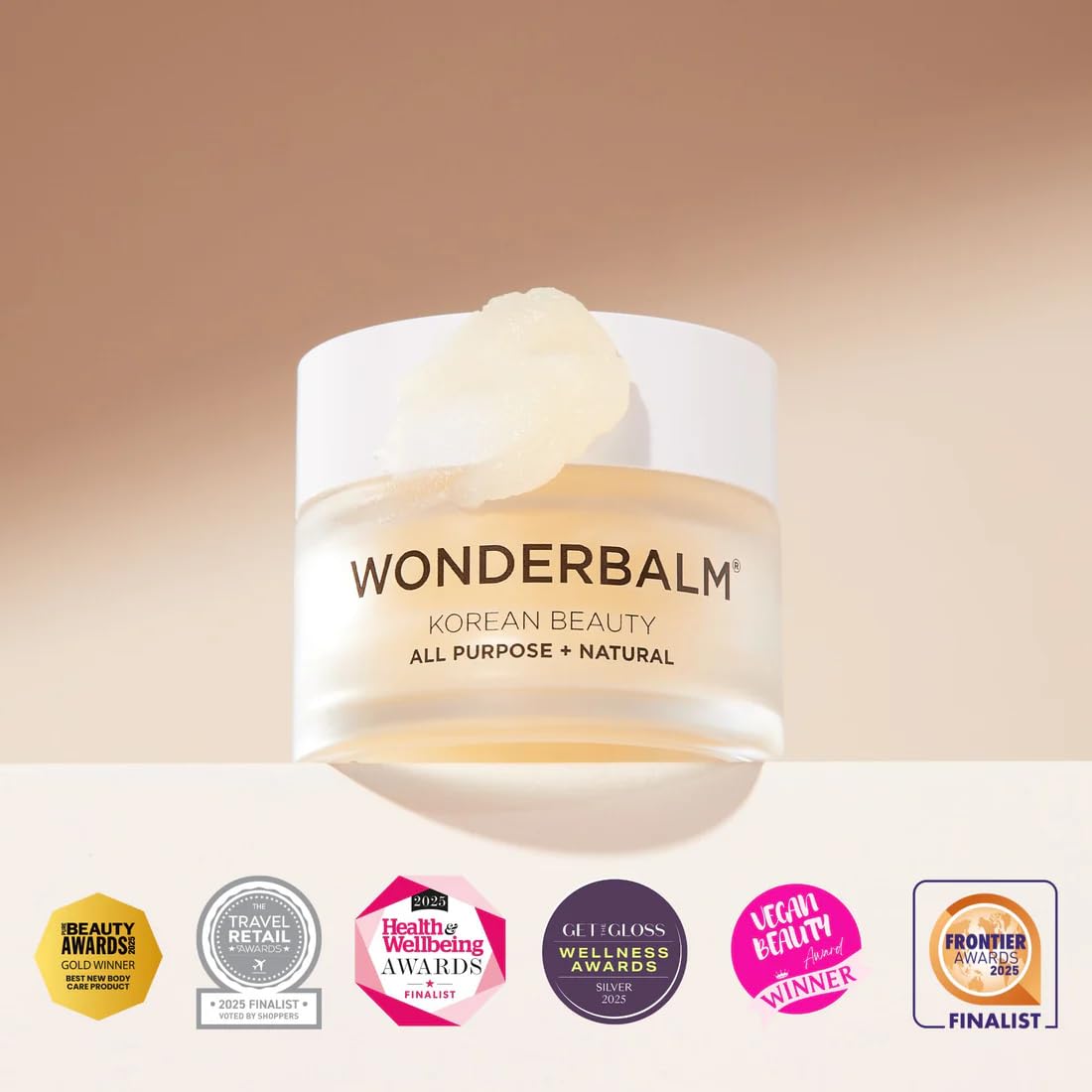 WONDERBALM Multi Use Balm All Purpose Skin Moisturising Cream for Face Body Hair Lips & Cuticles Hydrating Fast Absorbing Vegan Natural Skincare Korean Beauty Multi Award Winning British Brand (20ml)