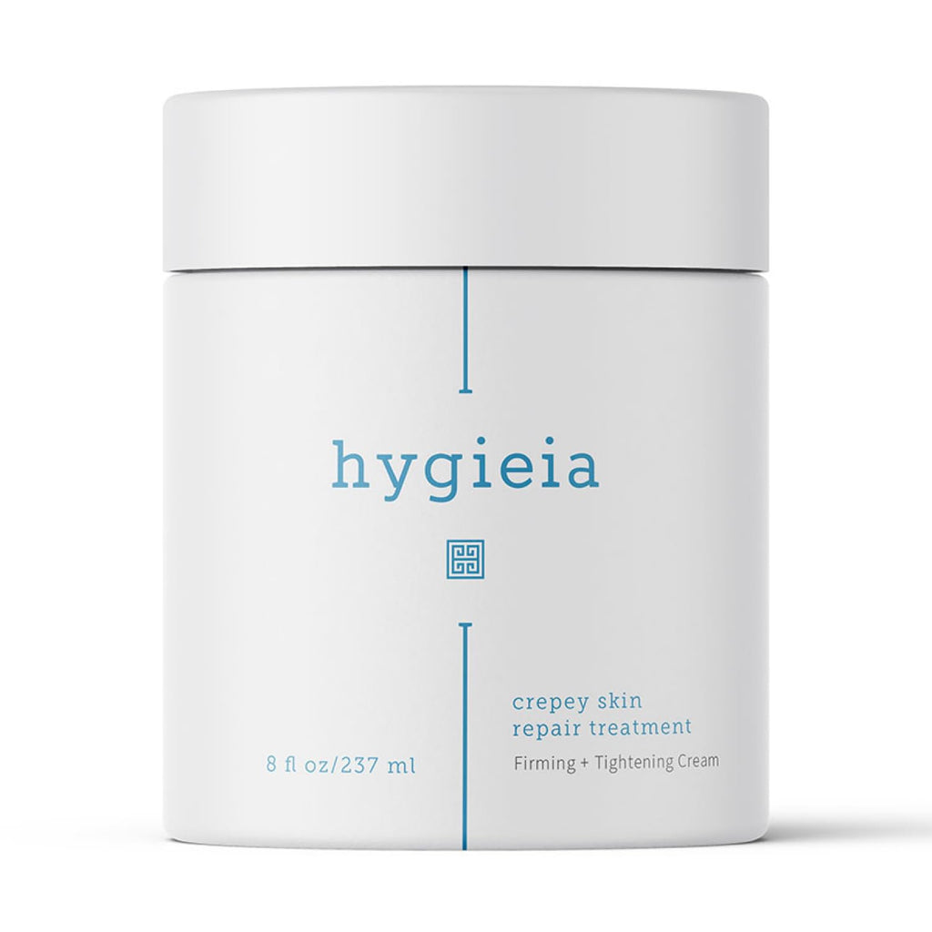 Hygieia + Crepey Skin Full Body Moisturizing & Firming Cream – Tighten & Smooth Crepey Skin - Anti-Aging Moisturizer with Hyaluronic Acid, AHAs & Natural Oils to Rejuvenate, Soften & Hydrate, 8oz