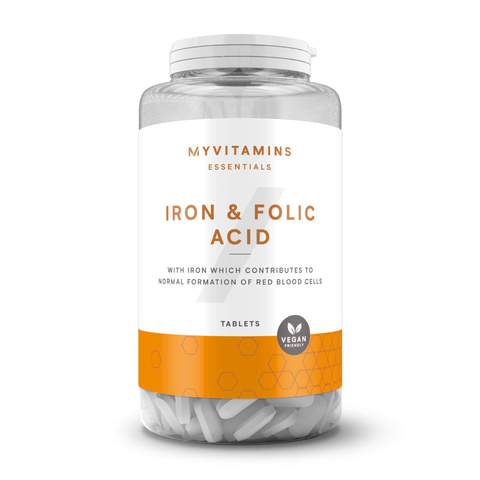 Myprotein Iron & Folic Acid Tablets | 100% RDI of Iron, Folic Acid & Vitamin C | Supports Energy, Immunity & Reduces Fatigue | Essential Daily Multivitamin for Men & Women | 90 Tablets