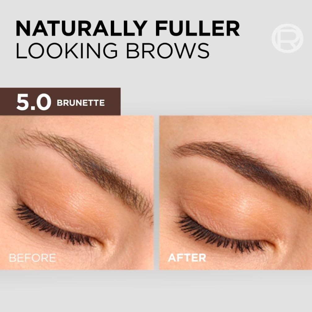 L'Oréal Paris, Semi-Permanent Eyebrow Tint, Lasts up to 5 Weeks, Visible Results in 5 Minutes, Up to 10 Uses, Ammonia Free, Brow colour, Shade: 5.0 Brunette