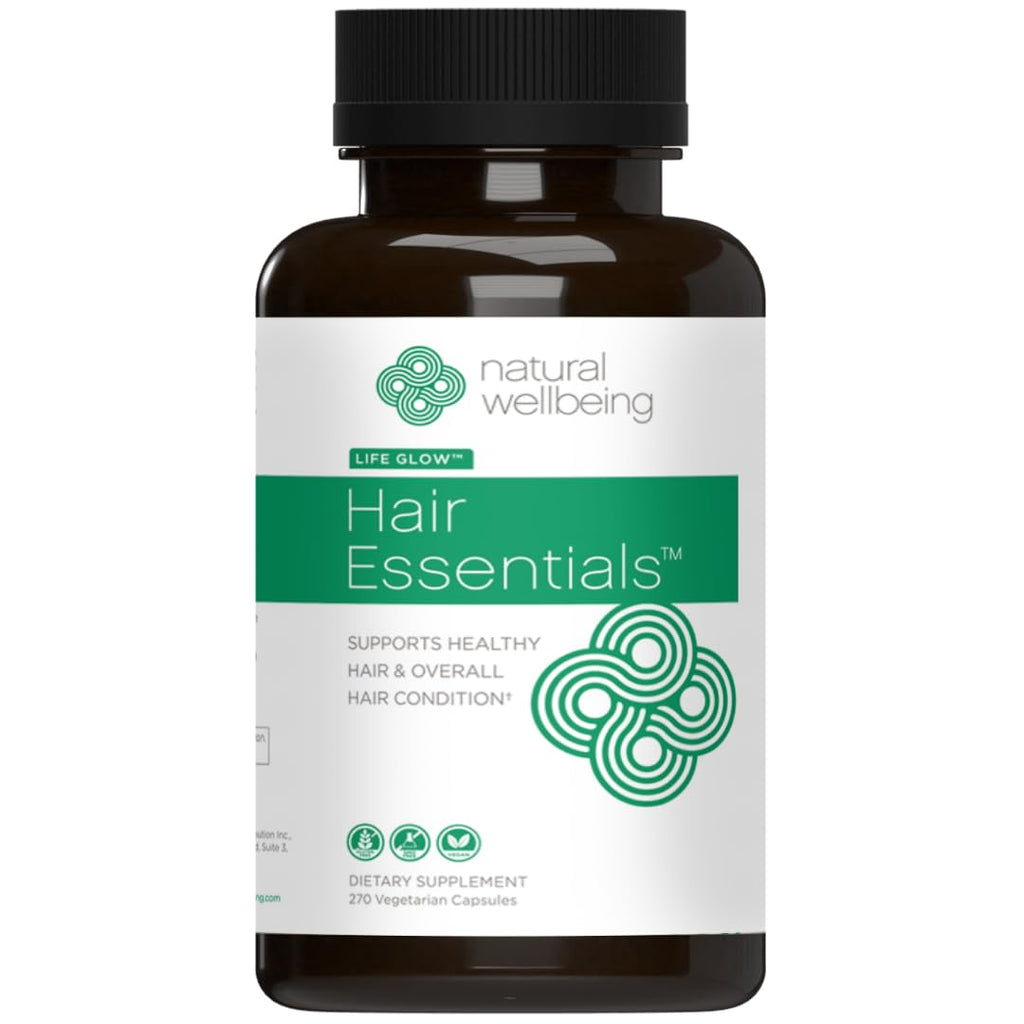 Natural Wellbeing Hair Essentials – DHT Blocker Hair Growth Supplement for Women & Men – Saw Palmetto, Biotin, – Vegan Capsules – Stops Shedding & Thinning (270 Count, 3-Month Supply)