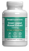 Green Lipped Mussel 1500mg with Copper | 240 Capsules | 80 Days' Supply