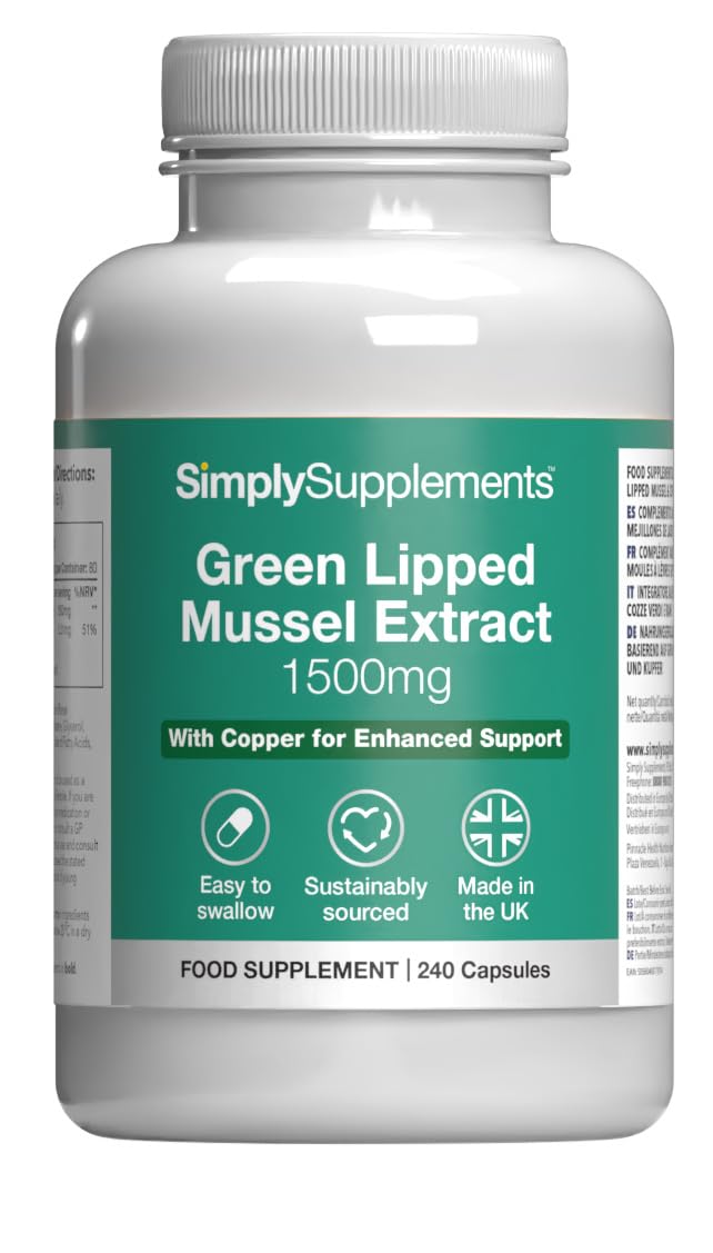 Green Lipped Mussel 1500mg with Copper | 240 Capsules | 80 Days' Supply