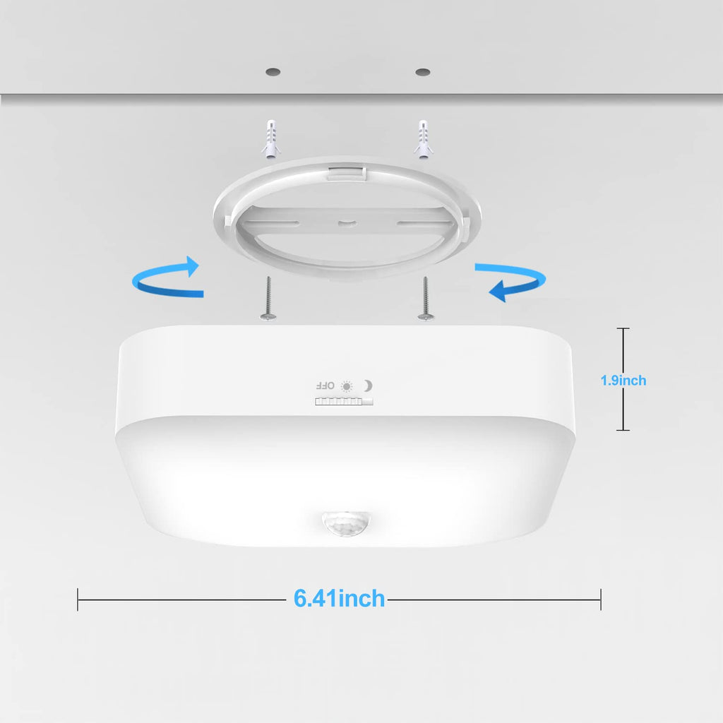 WhitePoplar - Rechargeable Closet Light with Motion Sensor, Battery Operated Rechargeable Cordless 500LM Motion Activated Light for Shower, Stairs, Hallway, Pantry, Porch,