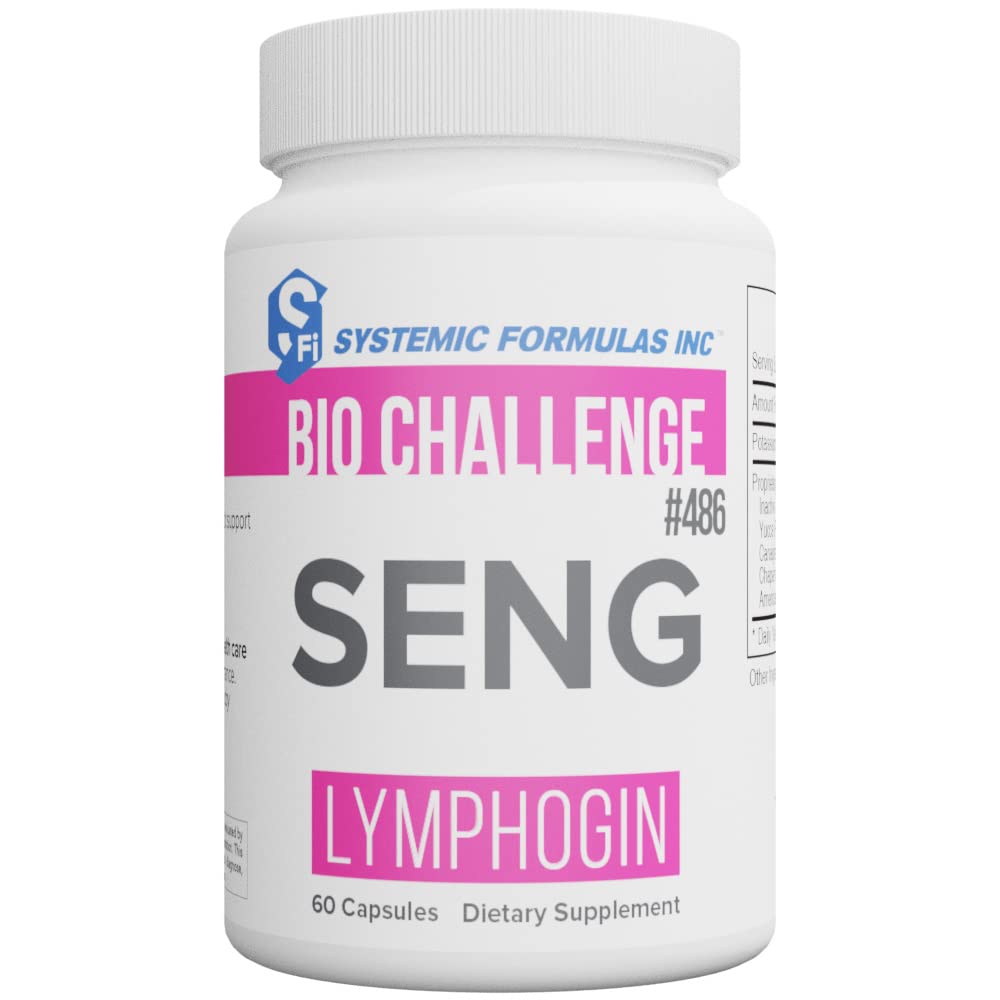Systemic Formulas SENG Lymphogin - Healthy Lymphatic Support and glandular Toner, 60 Capsules, Bio Challenge #486. Lymphatic Circulation.