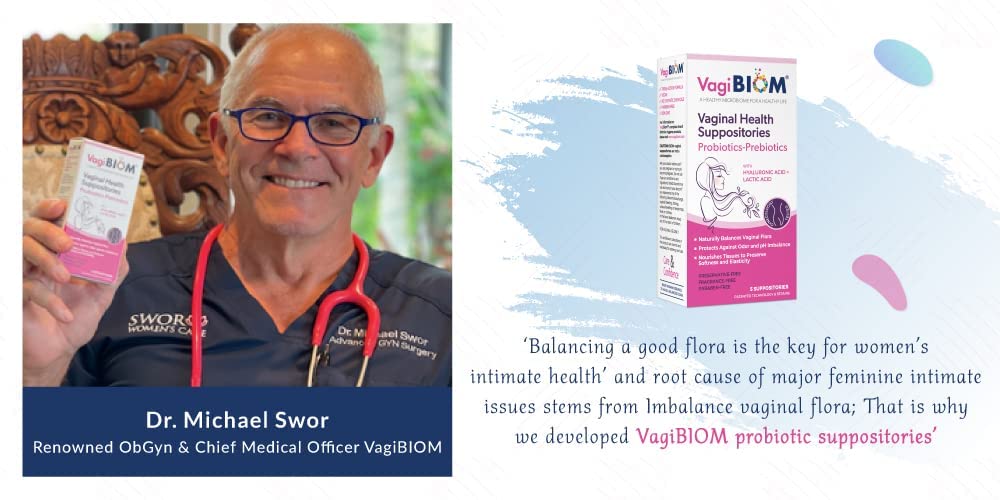 Biom Vaginal Probiotic Suppository: Natural Vaginal pH and Odor Control Regimen; Balance and Nourishes Vaginal Lactobacillus Flora ; No Parabens, Fragrance-Free (15)