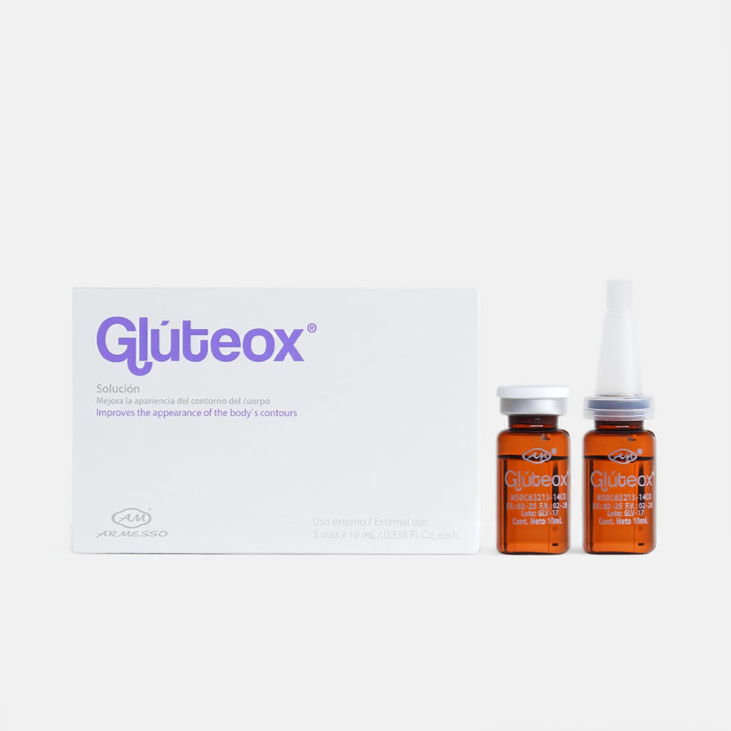 AM Armesso | Gluteox – Buttocks Firming & Lifting Serum | With DMAE, Organic Silica, Hyaluronic Acid & Antioxidants | For Professional Cosmetic Use Only | 5x10mL Vials